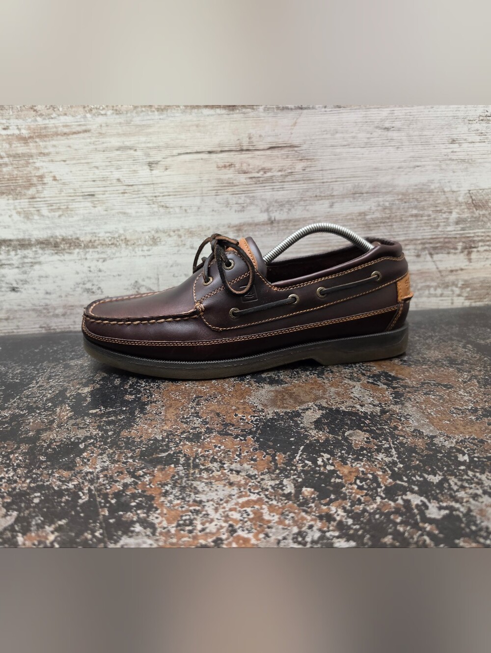 Mens Sperry Mako Collection Boat Shoes Sz 12 Used VGC Brown Leather Classic Casu